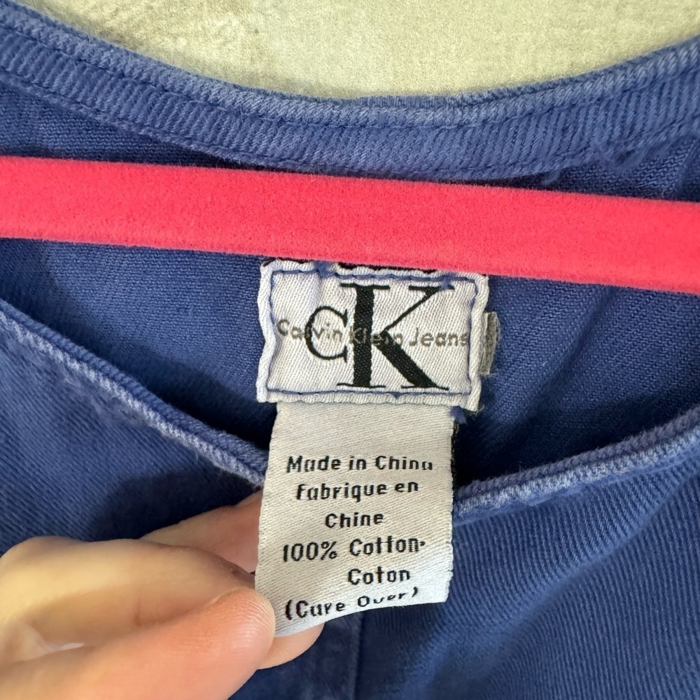 CALVIN KLEIN CK Royal Blue Denim Mini Jump Dress Women’s Size Small - Picture 3 of 7